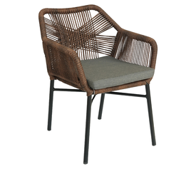 Πολυθρόνα Κήπου MAURITIUS Μαύρο/Φυσικό Αλουμίνιο/Rattan 57x65x84cm