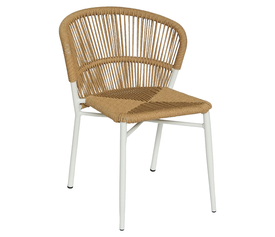 Καρέκλα Κήπου RIVIERA Λευκό/Φυσικό Αλουμίνιο/Rattan 57x61x79cm