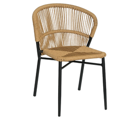 Καρέκλα Κήπου RIVIERA Μαύρο/Φυσικό Αλουμίνιο/Rattan 57x61x79cm