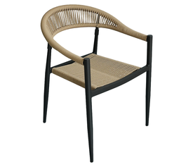 Πολυθρόνα Κήπου MALINDI Μαύρο/Φυσικό Αλουμίνιο/Rattan 56x56x78cm