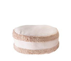 Πουφ Μαξιλάρα KOMAL Αποσπώμενο Κάλυμμα Λευκό/Πορτοκαλί Βαμβακερό 45x45x18cm