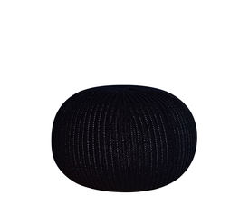 Πουφ Σκαμπό GULRU Αποσπώμενο Κάλυμμα Μαύρο Πλεκτό 50x50x35cm