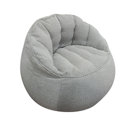 Πουφ Πολυθρόνα HIMALIA Γκρι Ύφασμα Φ80x73cm