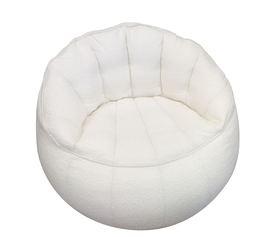 Πουφ Πολυθρόνα HIMALIA Λευκό Ύφασμα Φ80x73cm