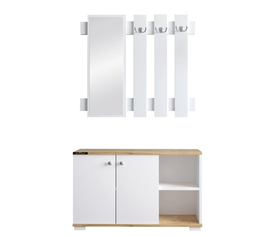 Έπιπλο Εισόδου Με Καθρέπτη BOKANG Δρυς Μοριοσανίδα/Γυαλί 90x33x90cm