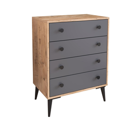 Συρταριέρα AMARI Δρυς/Ανθρακί Μοριοσανίδα 72x43x96cm