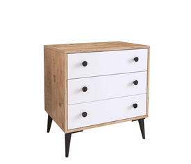 Συρταριέρα AMARI Δρυς/Λευκό Μοριοσανίδα 72x43x79cm