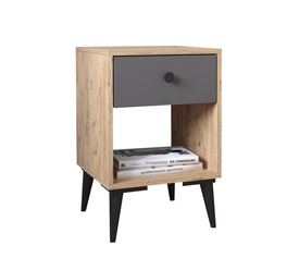 Κομοδίνο AMARI Δρυς/Ανθρακί Μοριοσανίδα 43x43x67.5cm