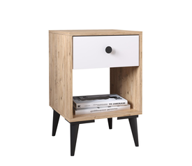 Κομοδίνο AMARI Δρυς/Λευκό Μοριοσανίδα 43x43x67.5cm