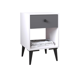 Κομοδίνο AMARI Λευκό/Ανθρακί Μοριοσανίδα 43x43x67.5cm