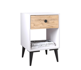 Κομοδίνο AMARI Λευκό/Δρυς Μοριοσανίδα 43x43x67.5cm