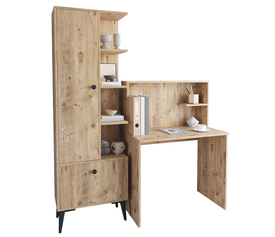 Γραφείο Με Ράφια DIALLO Δρυς Μοριοσανίδα 150x50x123cm