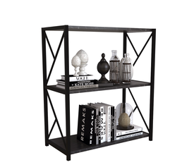 Βιβλιοθήκη JAWARA Μαύρο Μοριοσανίδα/Μέταλλο 70x34x78.5cm