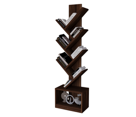 Βιβλιοθήκη BADRU Καρυδί Μοριοσανίδα 40x19.5x150cm