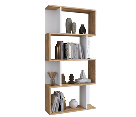 Βιβλιοθήκη CHIUMBO Δρυς/Λευκό Μοριοσανίδα 72x22x147cm