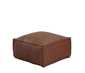 Πουφ OMARI Camel Δέρμα 85x85x39cm