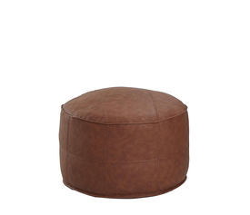 Πουφ AKILA Camel Δέρμα Φ86x39cm