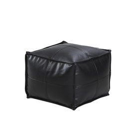 Πουφ ASIM Μαύρο Δέρμα 45x45x33cm