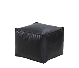 Πουφ BAHITI Μαύρο Δέρμα 45x45x33cm
