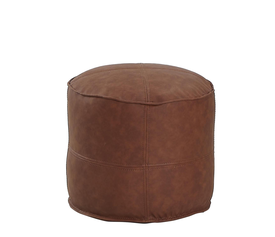 Πουφ CHISISI Camel Δέρμα Φ45x35cm