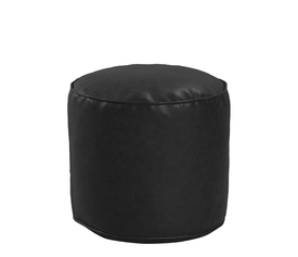 Πουφ HABIBAH Μαύρο Δέρμα Φ45x35cm