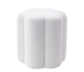 Σκαμπό  BAT FLOWER Λευκό Ύφασμα Μπουκλέ 38x38x40cm