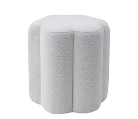 Σκαμπό BAT FLOWER Γκρι Ανοιχτό Ύφασμα Μπουκλέ 38x38x40cm