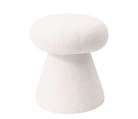 Σκαμπό TRIACYTIS Λευκό Ύφασμα Teddy 38x38x42cm