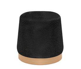 Σκαμπό PRIMULA Με Ξύλινη Βάση Μαύρο Ύφασμα Teddy 38x38x41cm
