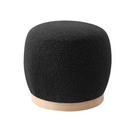 Σκαμπό ZEBRABLUE Με Ξύλινη Βάση Μαύρο Ύφασμα Teddy 44.5x44.5x40cm