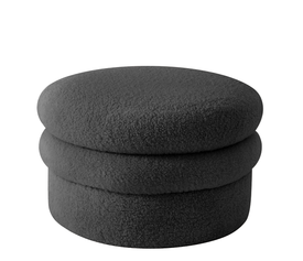 Σκαμπό SPECIOZA Με Αποθηκευτικό Χώρο Μαύρο Ύφασμα Cashmere 60x60x35cm