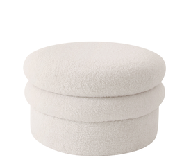 Σκαμπό SPECIOZA Με Αποθηκευτικό Χώρο Λευκό Ύφασμα Cashmere 60x60x35cm