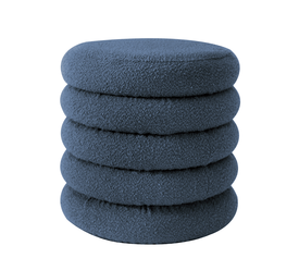 Σκαμπό CAMBRIA Με Αποθηκευτικό Χώρο Μπλε Ύφασμα Μπουκλέ 44x44x44cm