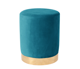 Σκαμπό MILTONIA Με Μεταλλική Βάση Πετρόλ Βελούδο 32x32x41cm