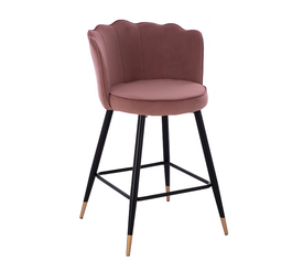 Σκαμπό Bar GESELL Με Πλάτη Σάπιο Μήλο Βελούδο/Μέταλλο 50x50x90cm