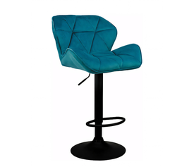 Σκαμπό Bar HERMOSO Με Πλάτη Πτυσσόμενο Πετρόλ Βελούδο/Μέταλλο 36x48x91-111cm