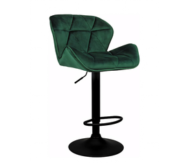 Σκαμπό Bar HERMOSO Με Πλάτη Πτυσσόμενο Πράσινο Βελούδο/Μέταλλο 36x48x91-111cm