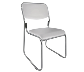 Καρέκλα Επισκέπτη FLEXVISIT Λευκό/Χρώμιο PU/Μέταλλο 40x41x81cm