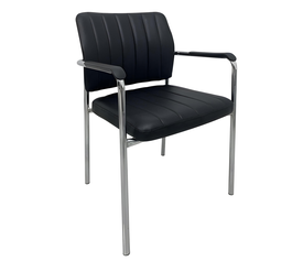 Καρέκλα Επισκέπτη PROGUEST Μαύρο/Χρώμιο PU/Μέταλλο 45x43x78.5cm