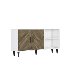 Έπιπλο Τηλεόρασης BERISO Λευκό/Καρυδί Μοριοσανίδα/Μελαμίνη 150x35x75cm