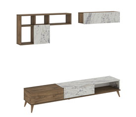 Σύνθετο ISOLDE Δρυς/Λευκό Μάρμαρο Μοριοσανίδα/Μελαμίνη 180x33x41cm