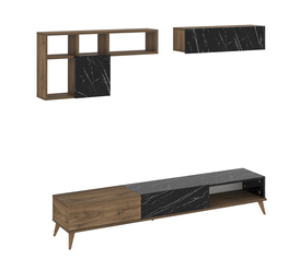 Σύνθετο ISOLDE Δρυς/Μαύρο Μάρμαρο Μοριοσανίδα/Μελαμίνη 180x33x41cm