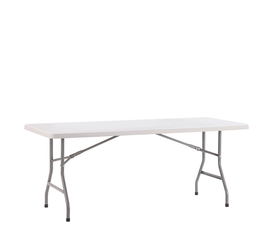 Τραπέζι Catering POPLAR Πτυσσόμενο Λευκό/Γκρι HDPE/Μέταλλο 180x75x74cm