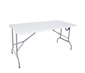 Τραπέζι Catering LIME Πτυσσόμενο (Βαλίτσα) Λευκό/Γκρι HDPE/Μέταλλο 150x70x74cm