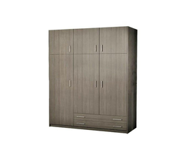 Ντουλάπα τρίφυλλη με πατάρι 150x240x60 σταχτί