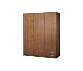 Ντουλάπα τρίφυλλη με πατάρι 150x240x60 καρυδί