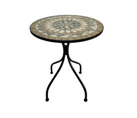 GAVE ΤΡΑΠΕΖΙ ΜΩΣΑΙΚΟ POLYSTONE ΣΤΡΟΓΓΥΛΟ Φ60x75cm