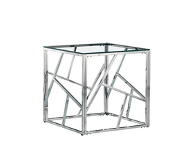 BONSAI COFFEE TABLE ΑΣΗΜΙ ΔΙΑΦΑΝΟ 55x55x55