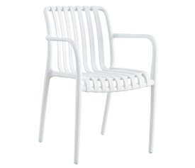 Πολυθρόνα Κήπου TAHITI Λευκό PP 58x56x81cm