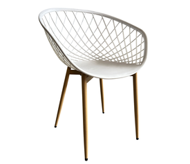 Καρέκλα Κήπου BALI Λευκό/Φυσικό PP/Μέταλλο 62x42x82cm